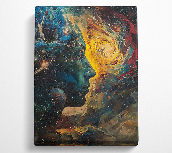 A Canvas Print of Golden Cosmic Embrace Canvas Art
