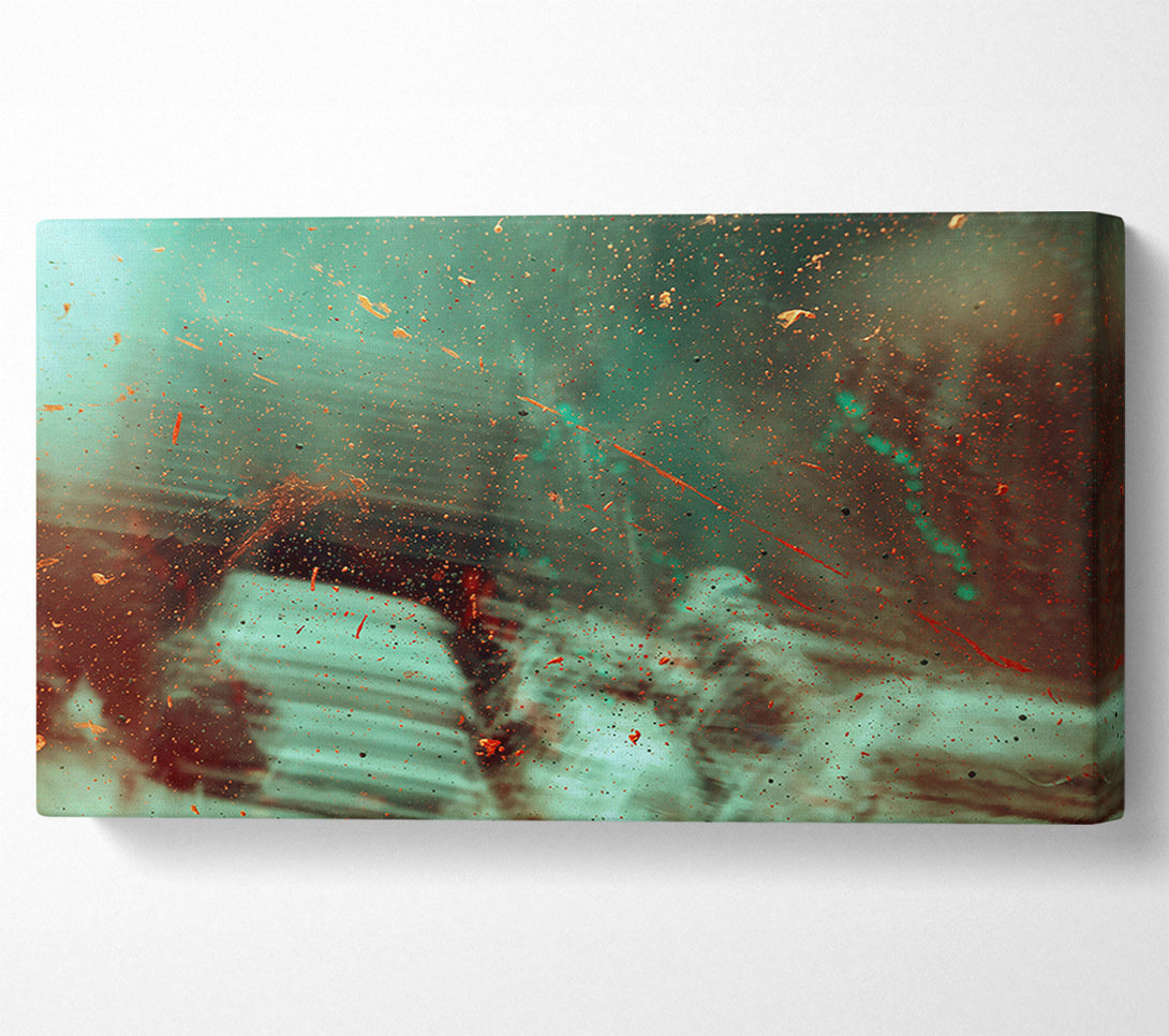  A Canvas Print of Emerald Splashes Of Gold Canvas Art