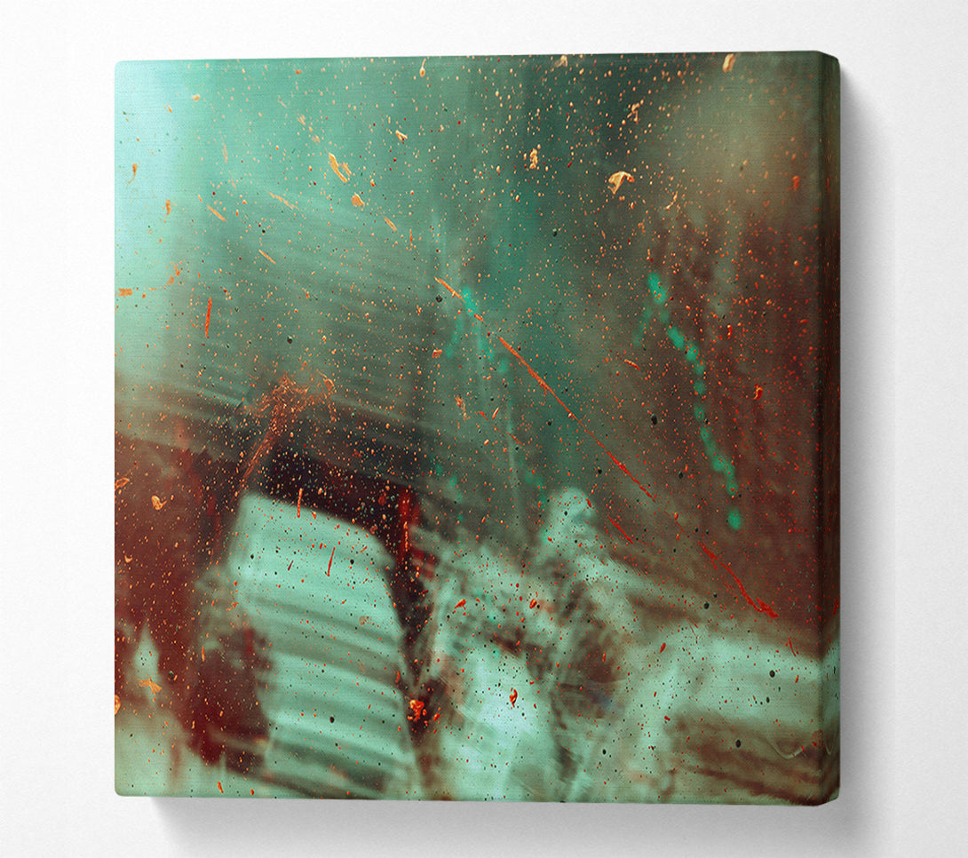  A Canvas Print of Emerald Splashes Of Gold Canvas Art