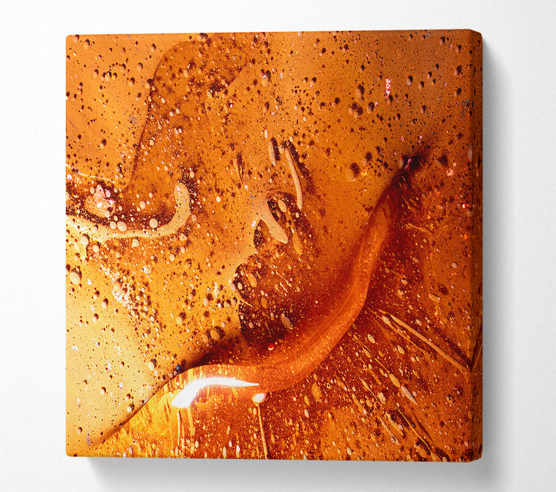  A Canvas Print of Amber Swirls And Dots Canvas Art