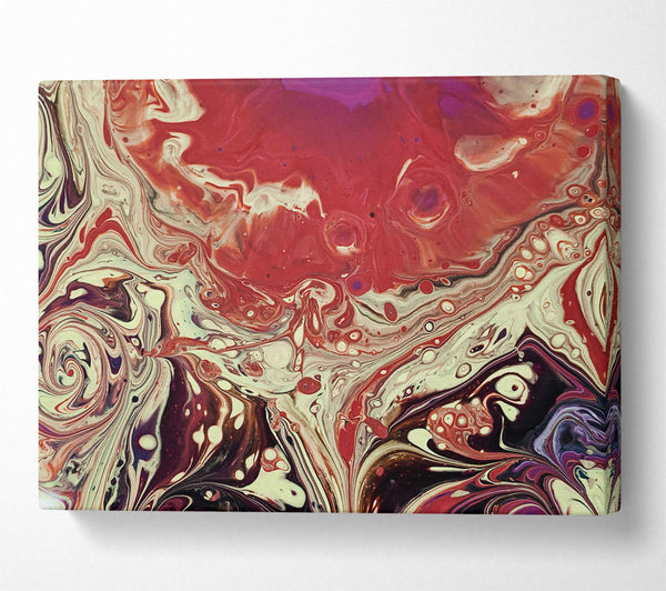  A Canvas Print of Crimson Swirls And Dots Canvas Wall Art