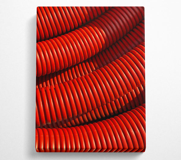  A Canvas Print of Crimson Corrugated Lines Canvas Wall Art