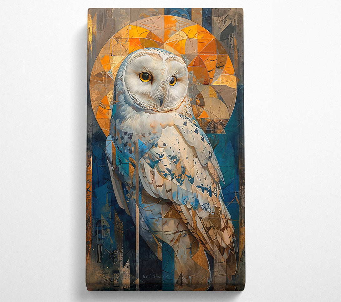  A Canvas Print of Golden Owl Geometry Canvas Wall Art