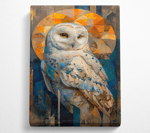  A Canvas Print of Golden Owl Geometry Canvas Wall Art