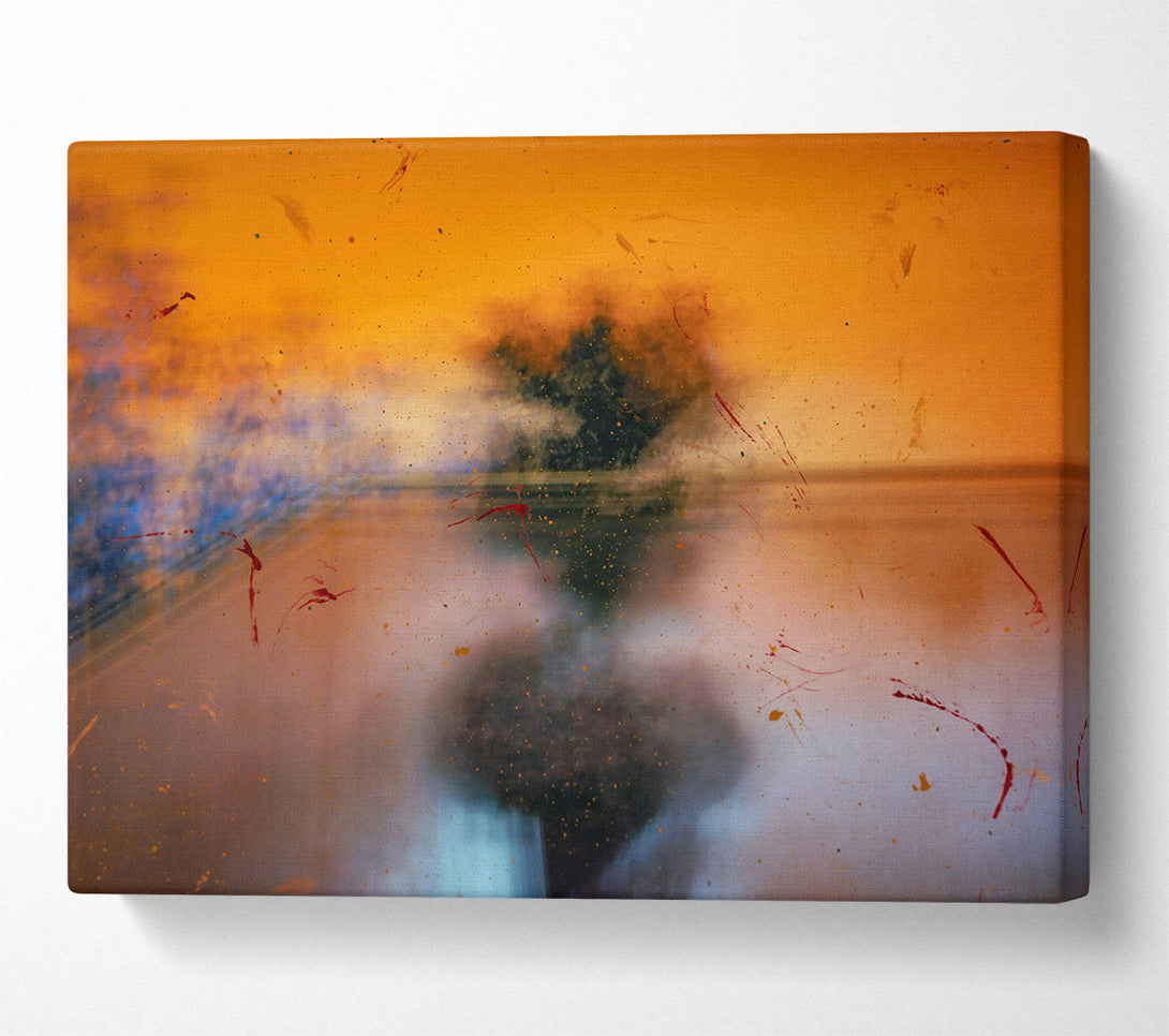  A Canvas Print of Orange Abstract Burst Canvas Art