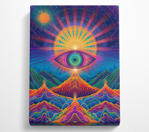 Orange Cosmic Eye Canvas Art