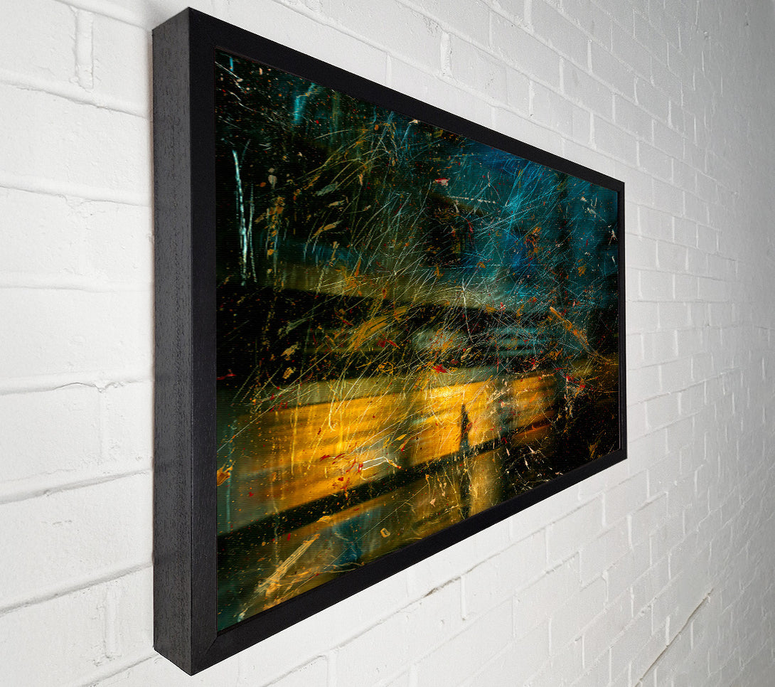  A Canvas Print of Teal Scratched Reflections Canvas Print