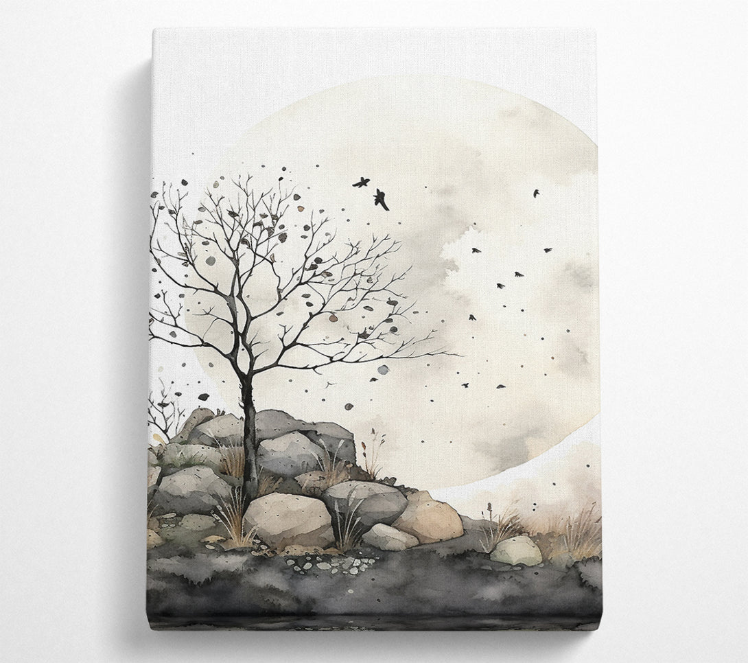  A Canvas Print of Winter moon Canvas Print