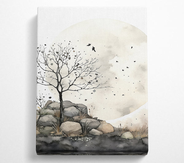  A Canvas Print of Winter moon Canvas Print