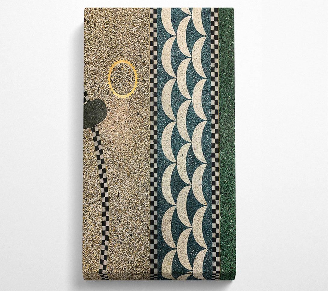  A Canvas Print of Teal Crescent Floor Canvas Print