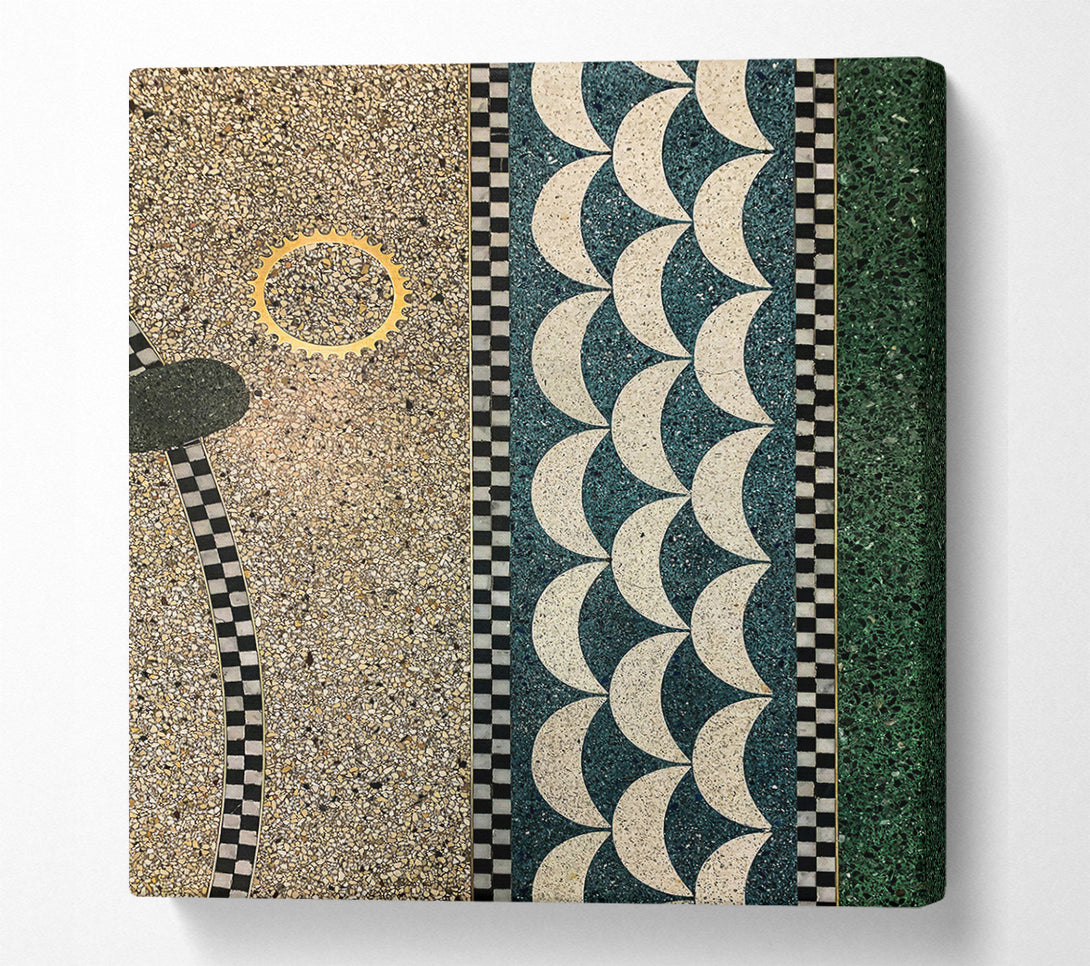  A Canvas Print of Teal Crescent Floor Canvas Print