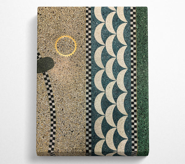  A Canvas Print of Teal Crescent Floor Canvas Print