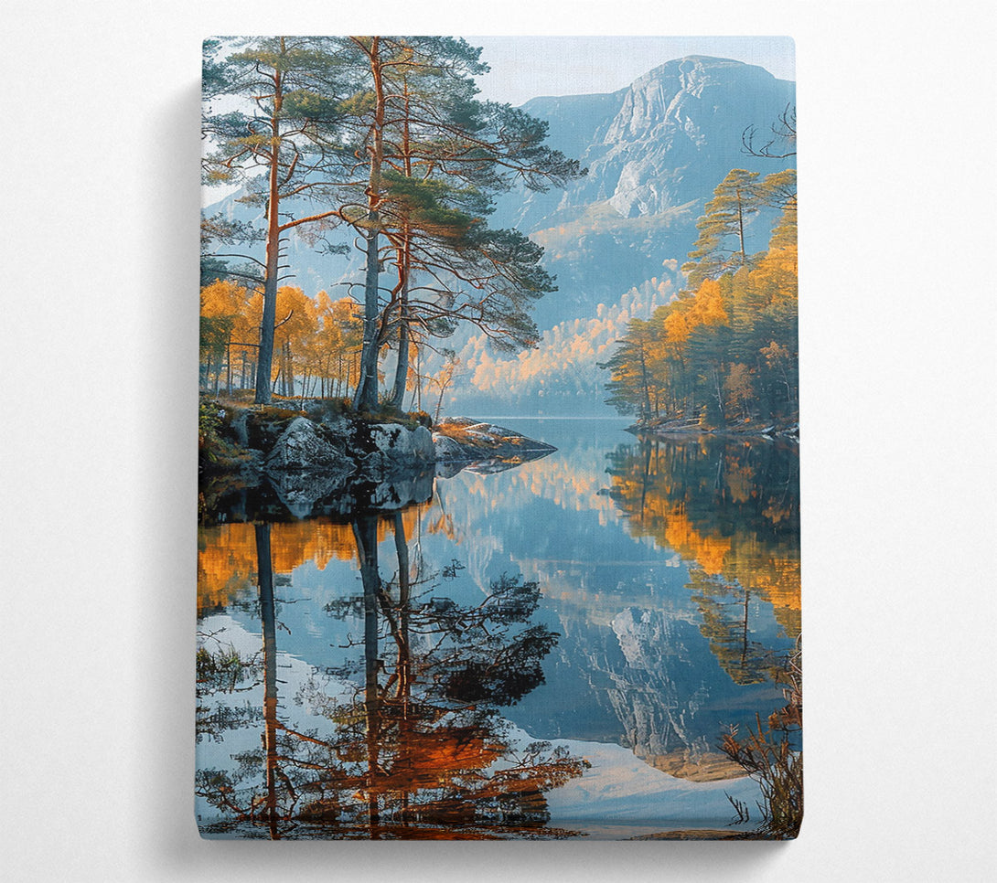  A Canvas Print of Blue Lake Reflections Canvas Art