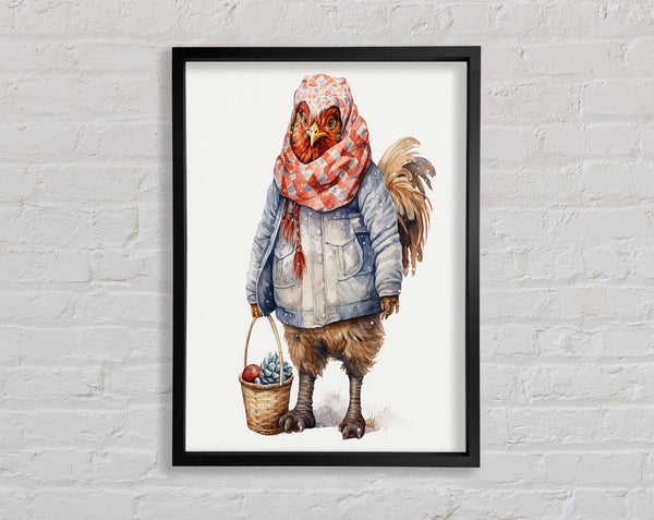 Winter Rooster Framed Print