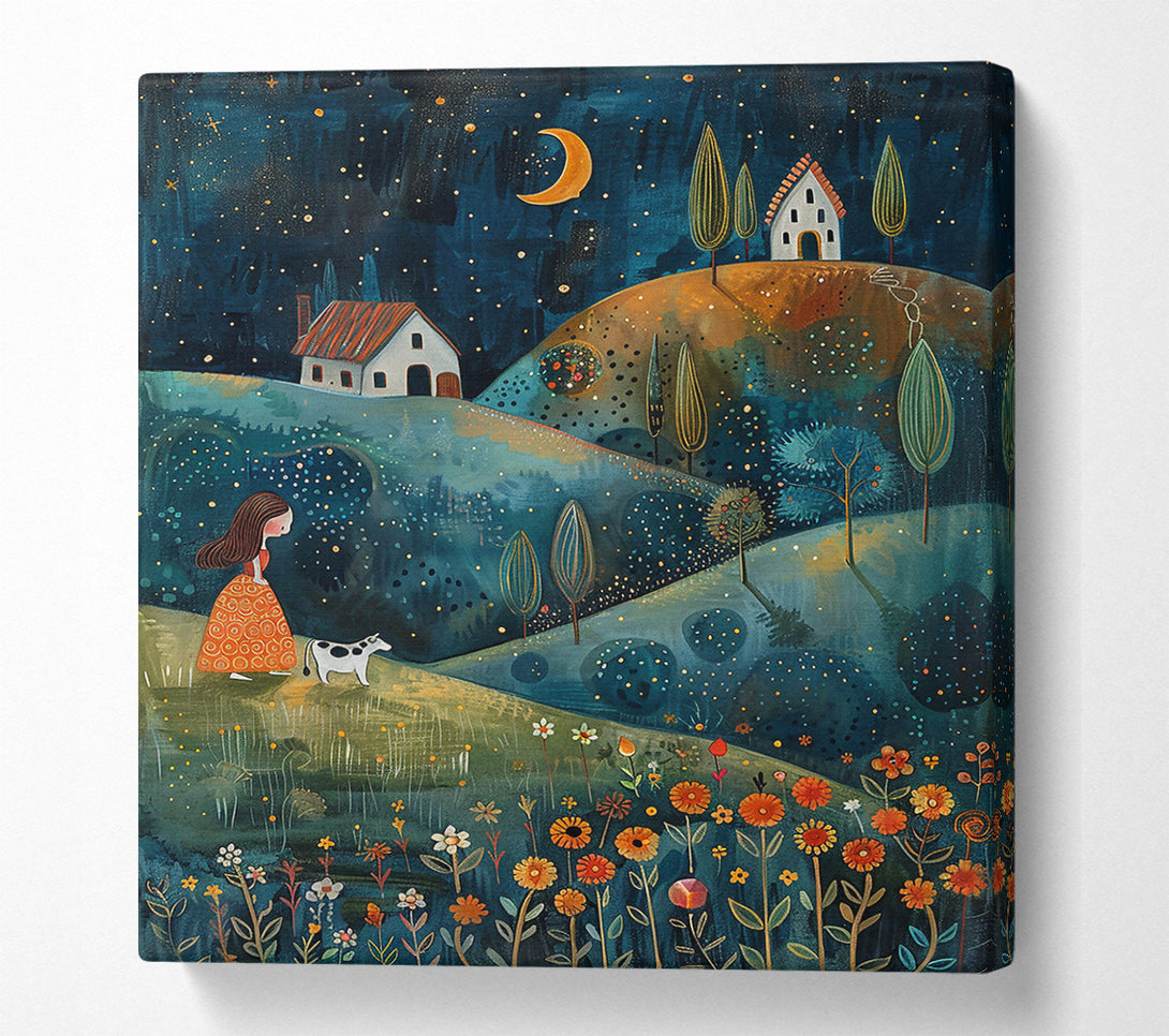  A Canvas Print of Midnight Blue Hillsides Canvas Wall Art