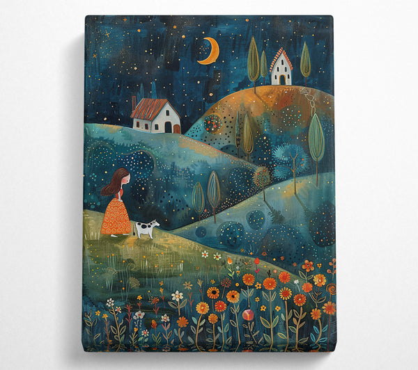  A Canvas Print of Midnight Blue Hillsides Canvas Wall Art