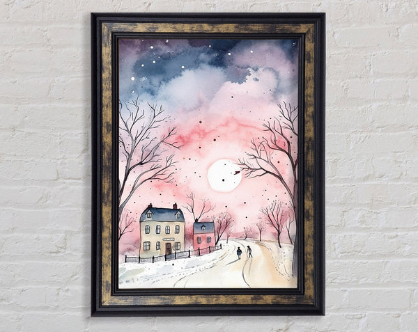 Winter Watercolour Magic Framed Print