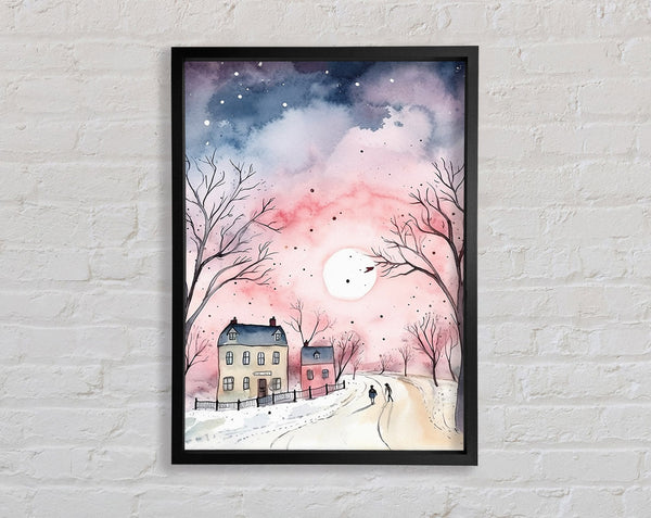 Winter Watercolour Magic Framed Print