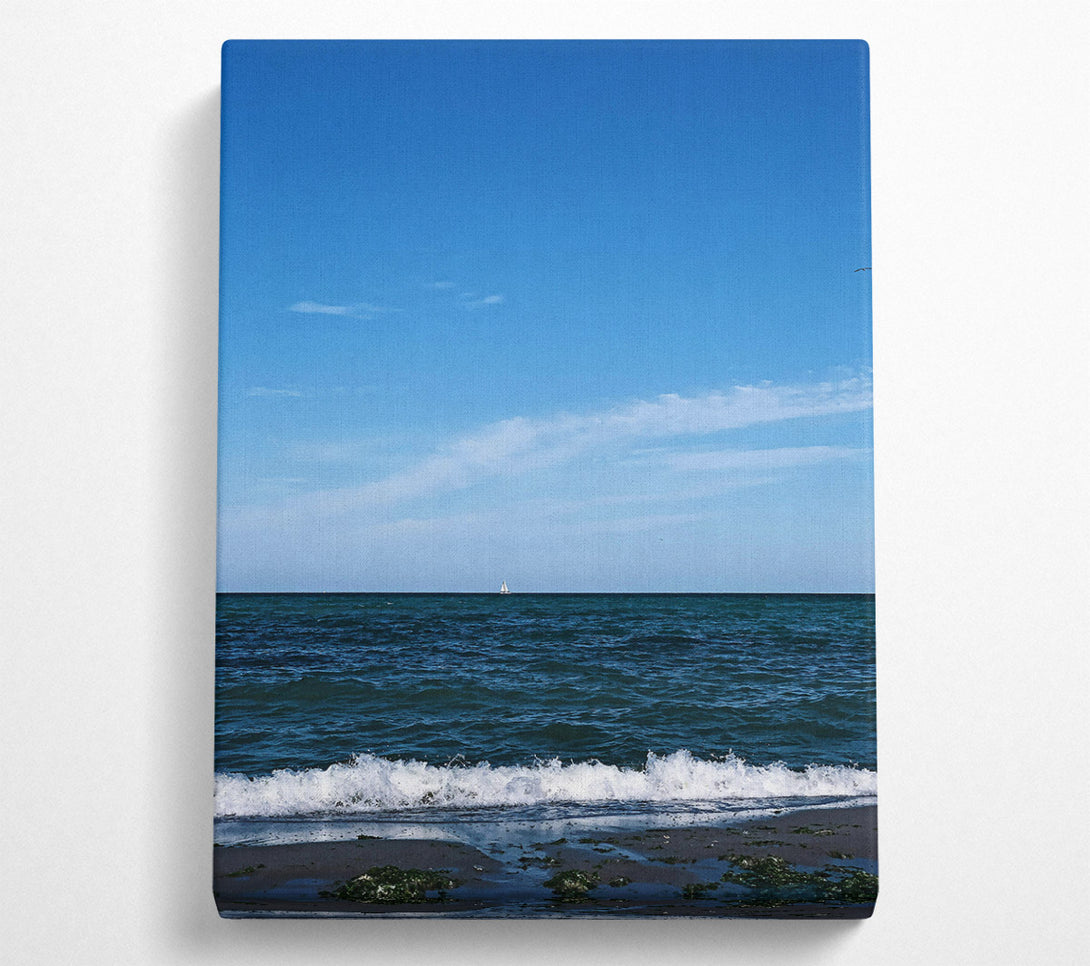  A Canvas Print of Azure Sailboat Horizon Canvas Print