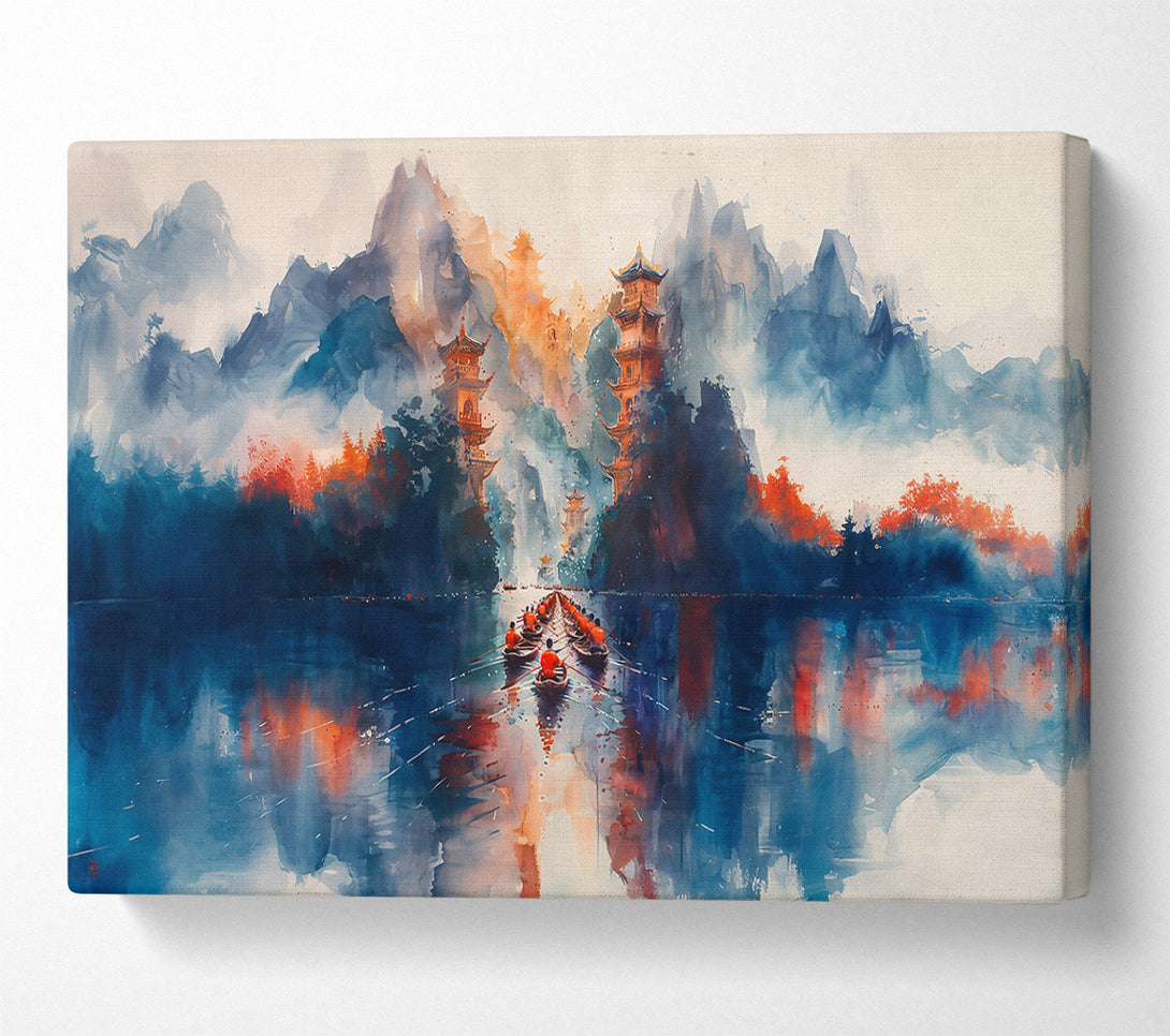  A Canvas Print of Azure Mountain Reflections Canvas Print