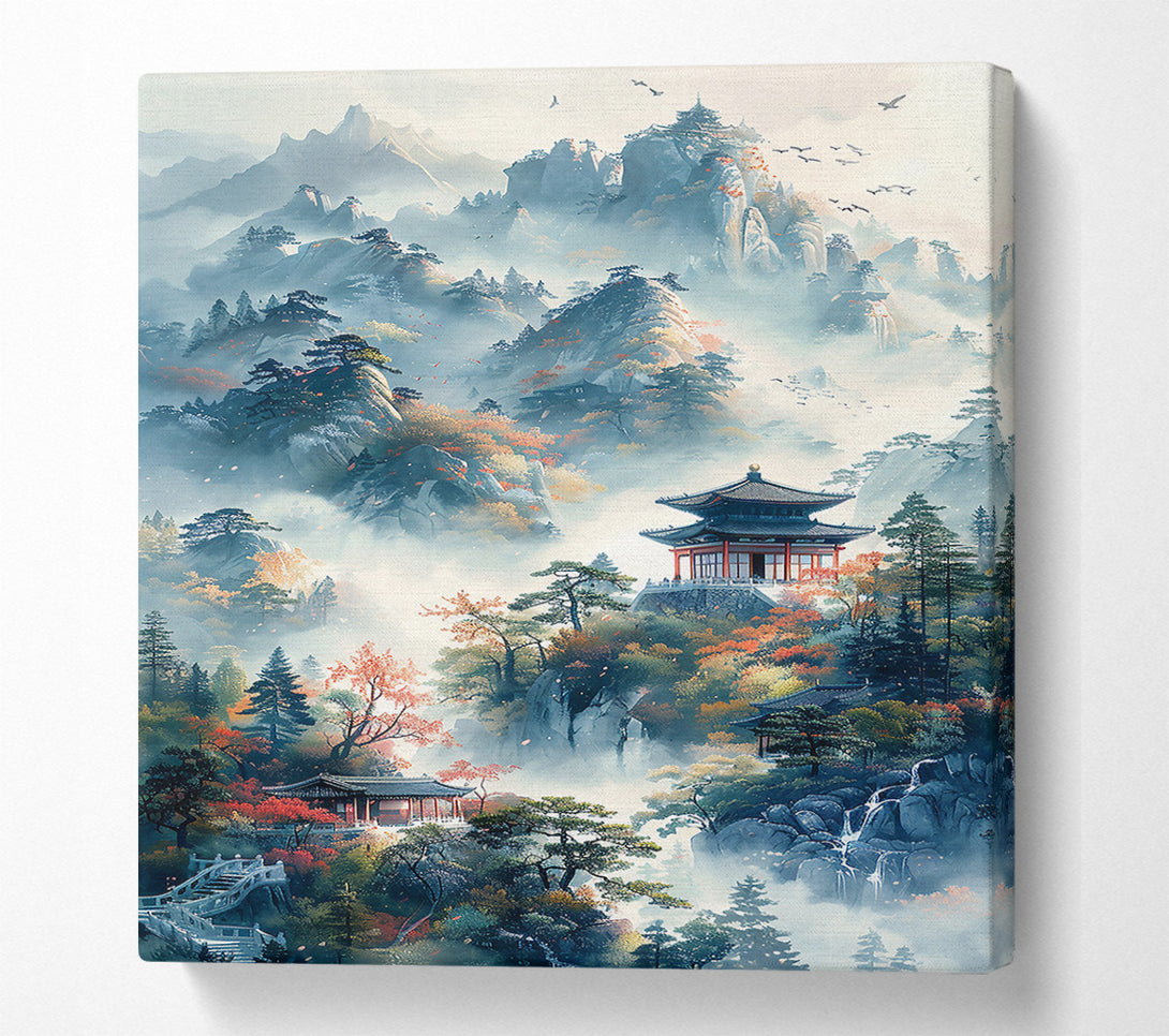  A Canvas Print of Misty Blue Mountaintops Canvas Art