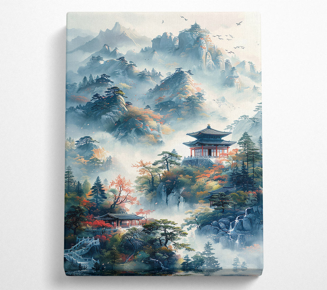  A Canvas Print of Misty Blue Mountaintops Canvas Art