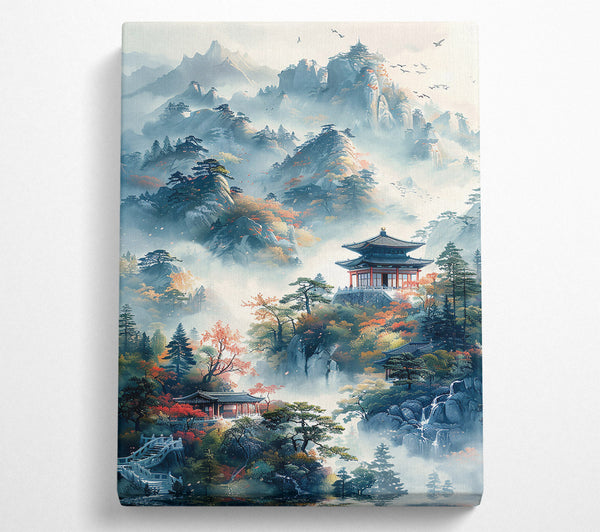  A Canvas Print of Misty Blue Mountaintops Canvas Art