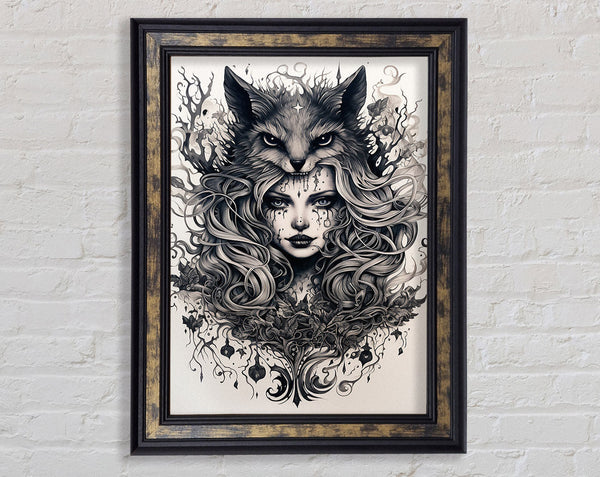 Wolf Woman Framed Print