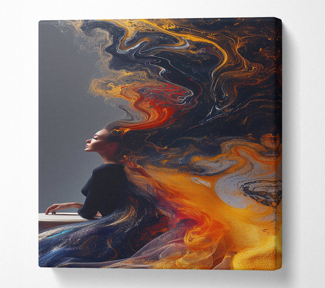 A Canvas Print of Golden Liquid Dreams Canvas Print