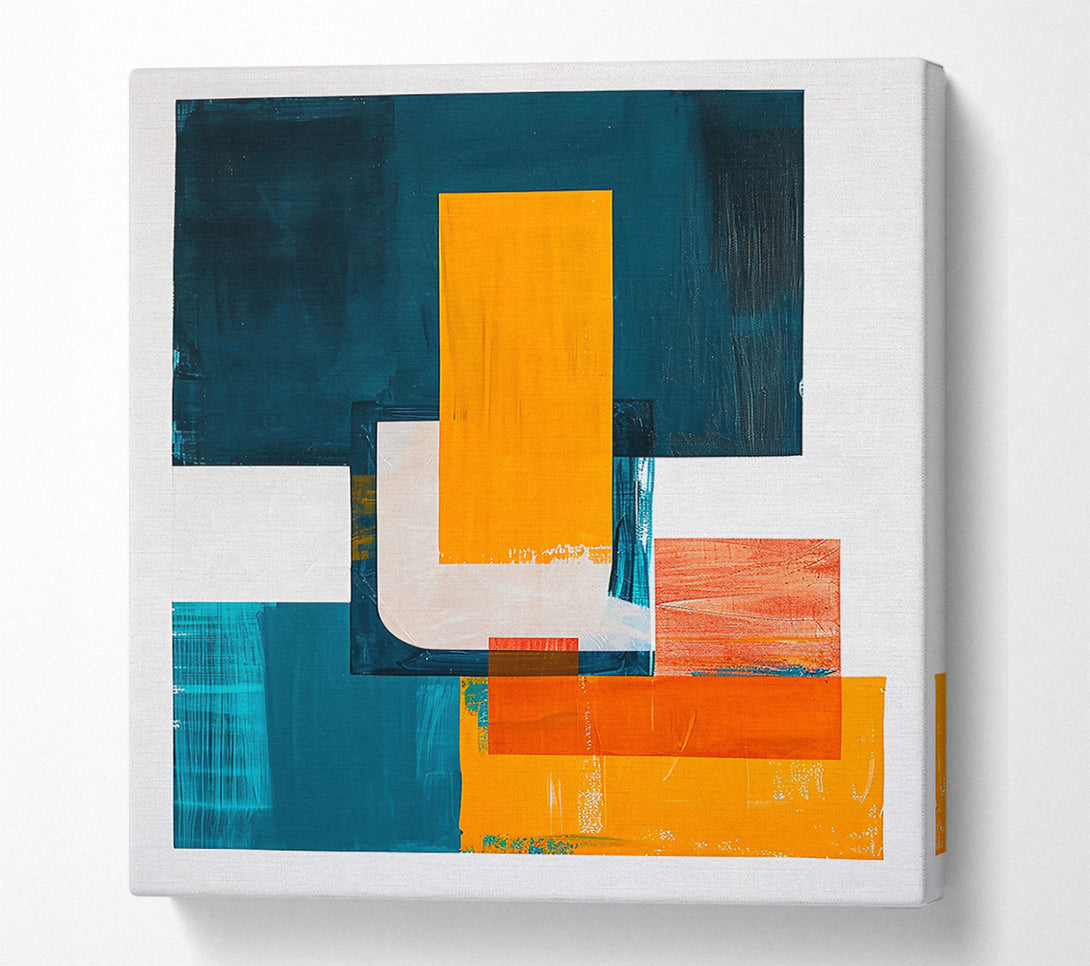 A Canvas Print of Amber Geometric Abstract Canvas Print