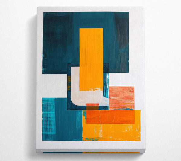  A Canvas Print of Amber Geometric Abstract Canvas Print