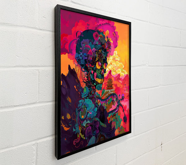 Pink Floral Skull