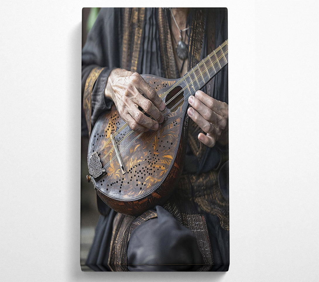  A Canvas Print of Golden Stringed Melody Canvas Art