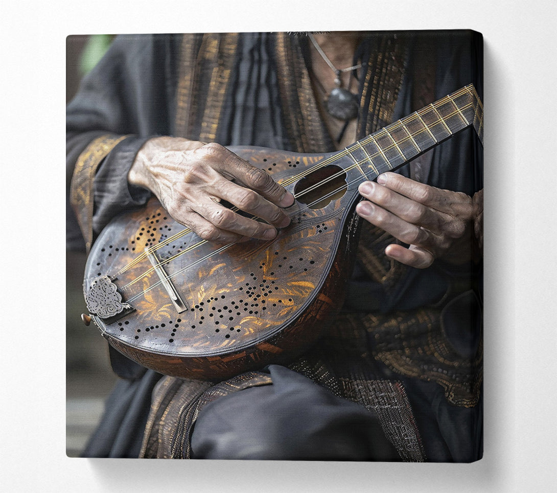  A Canvas Print of Golden Stringed Melody Canvas Art