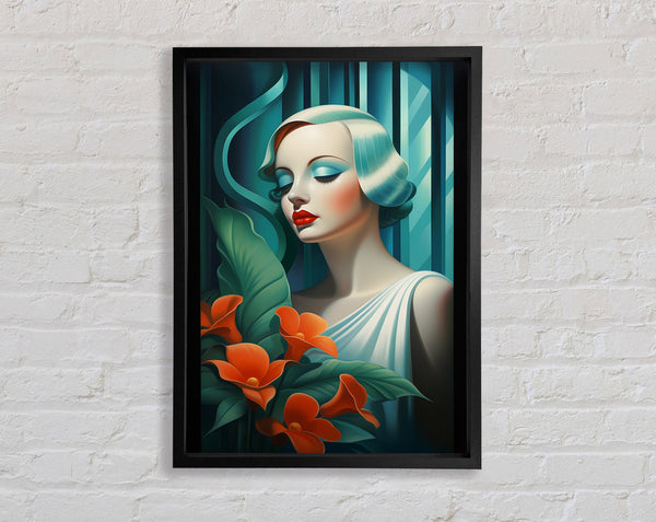 Woman Bold Art Deco Framed Print