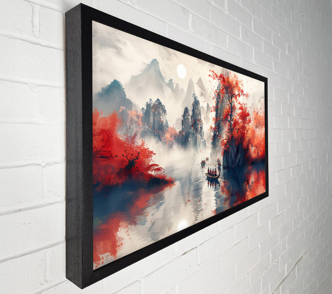  A Canvas Print of Crimson River Mist Canvas Wall Art