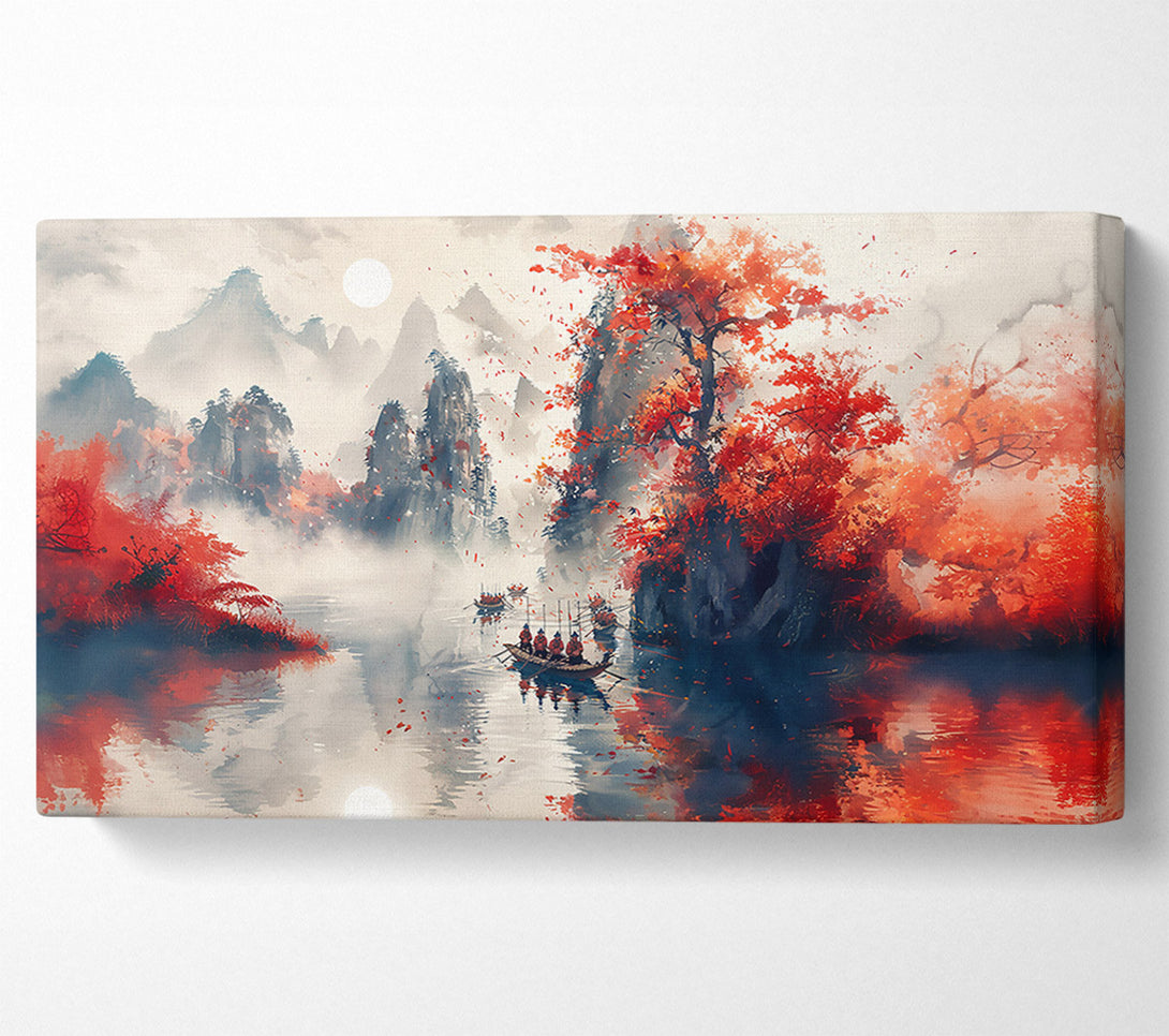  A Canvas Print of Crimson River Mist Canvas Wall Art