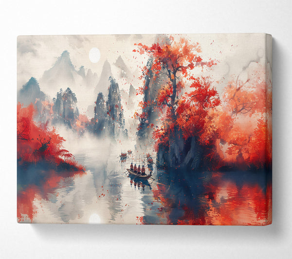  A Canvas Print of Crimson River Mist Canvas Wall Art