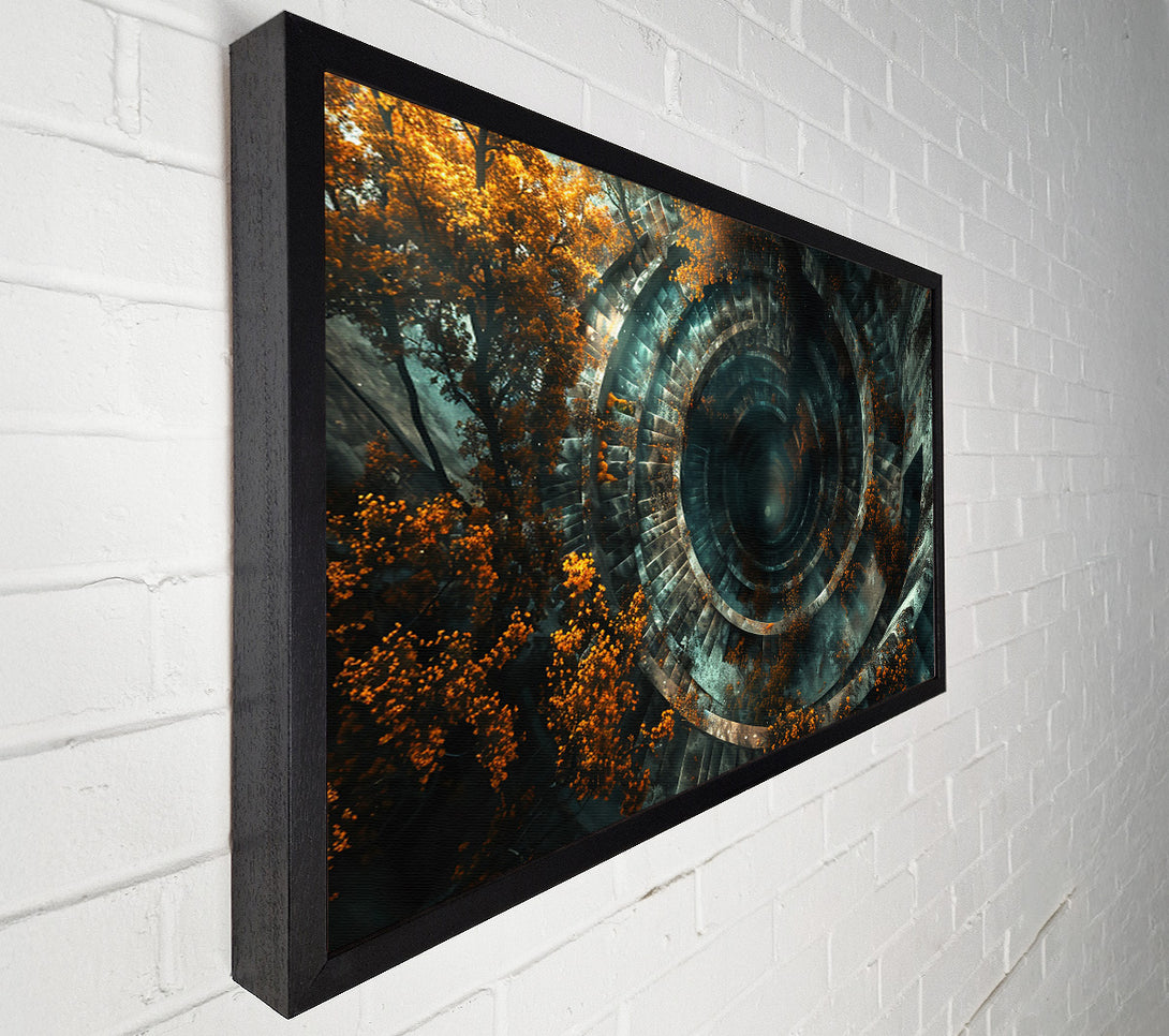  A Canvas Print of Teal Spiraling Descent Canvas Art