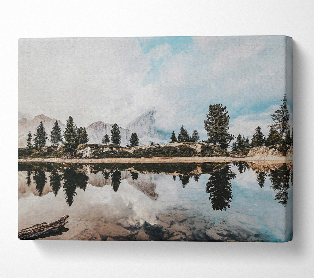  A Canvas Print of Azure Mountain Reflections Canvas Print