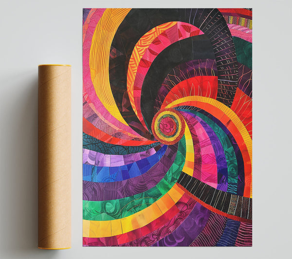 Purple Rainbow Spiral Giclee Print