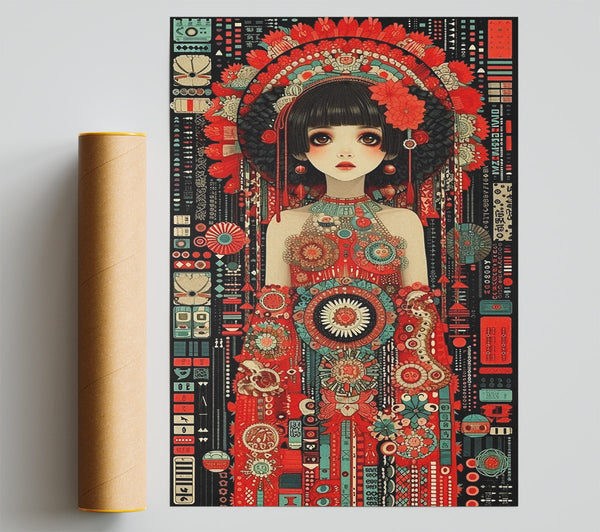 Woman Draped In Wood Giclee Print