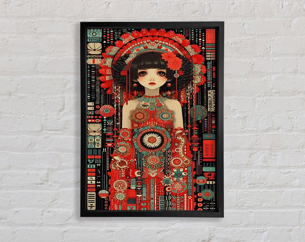 Woman Draped In Wood Framed Print
