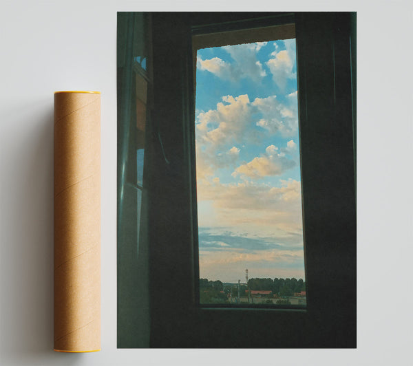Blue Sky Through Glass Poster