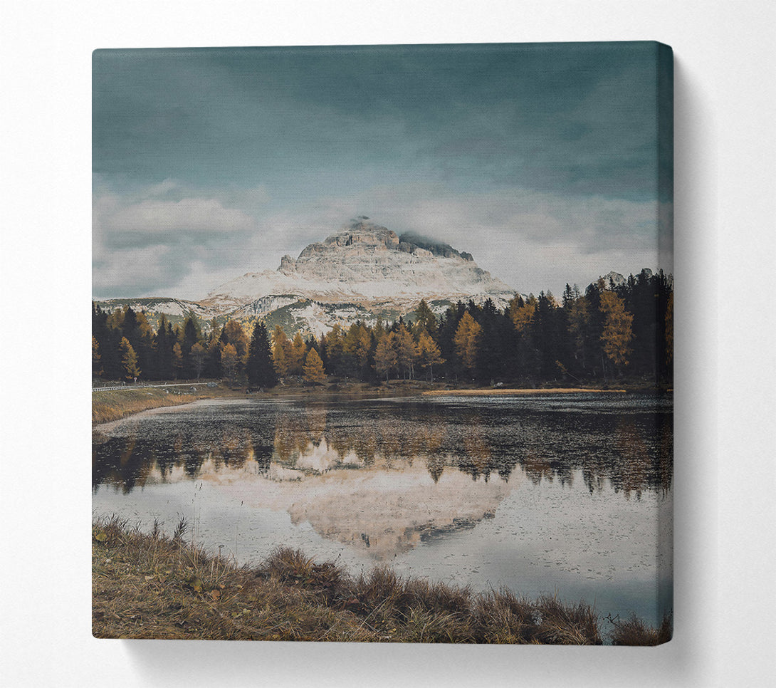  A Canvas Print of Pale Mountain Reflection Canvas Art