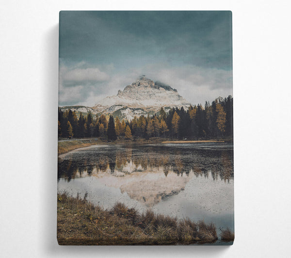  A Canvas Print of Pale Mountain Reflection Canvas Art