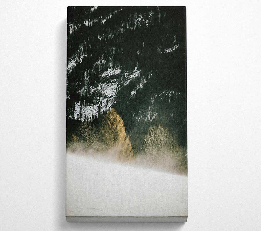  A Canvas Print of Golden Foggy Landscape Canvas Print