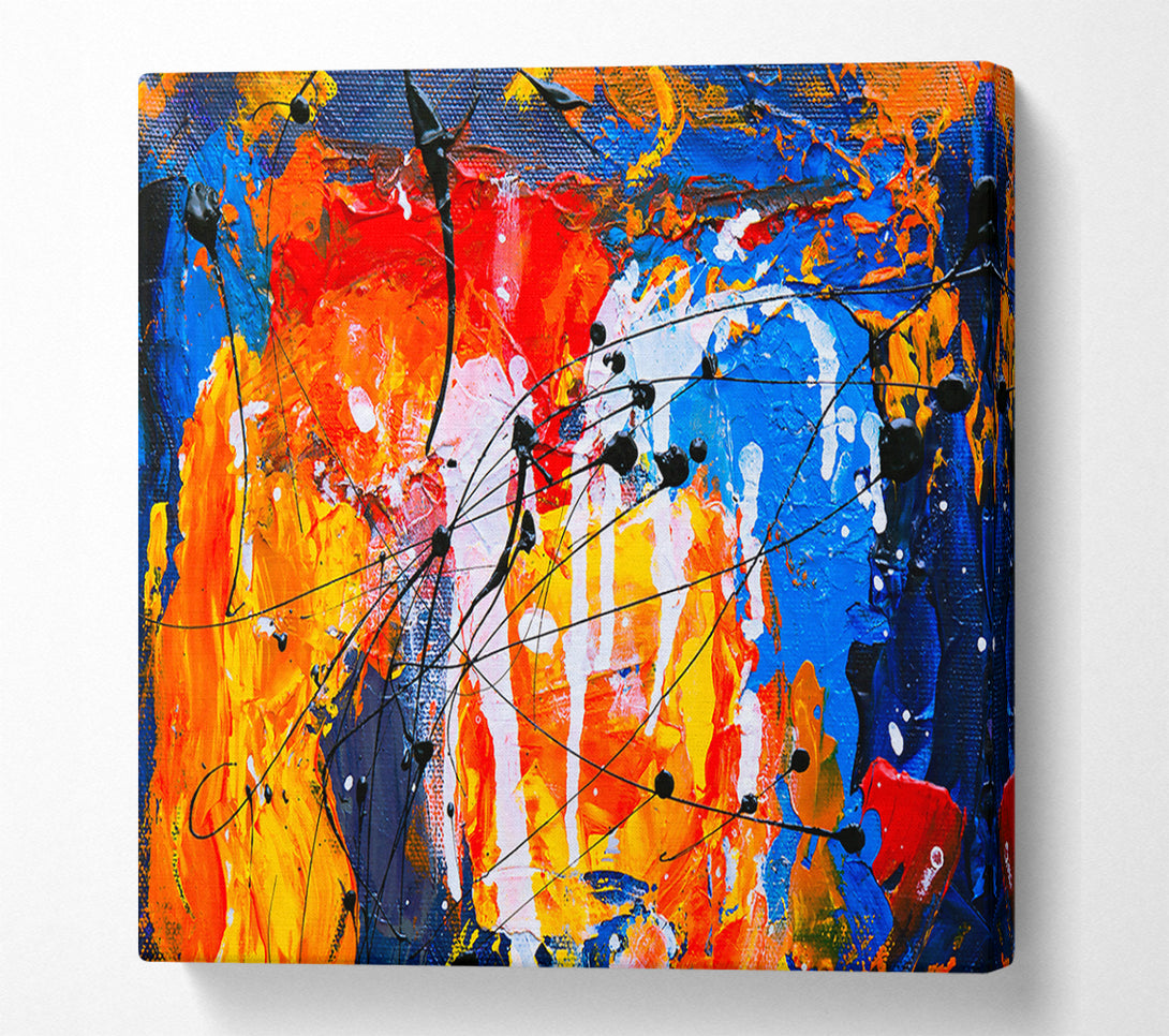  A Canvas Print of Orange And Blue Chaos Canvas Art