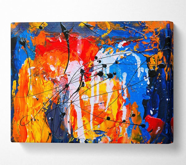 Orange And Blue Chaos Canvas Art