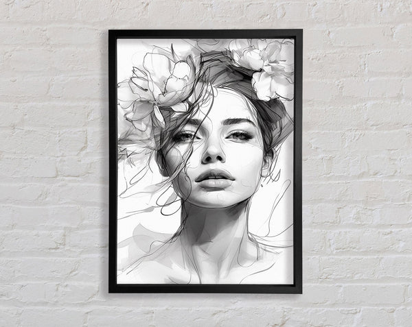 Woman Fashion Lines Framed Print